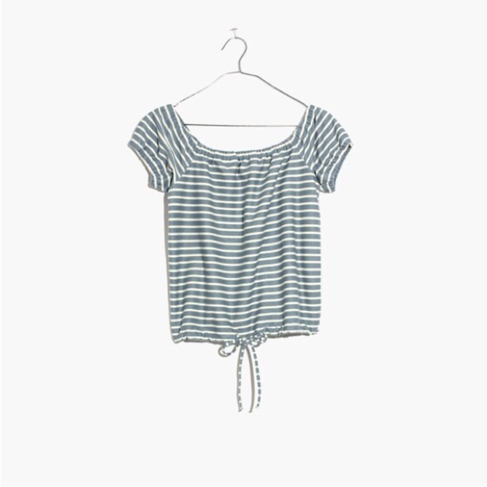 Madewell Blue Striped Crop Top
